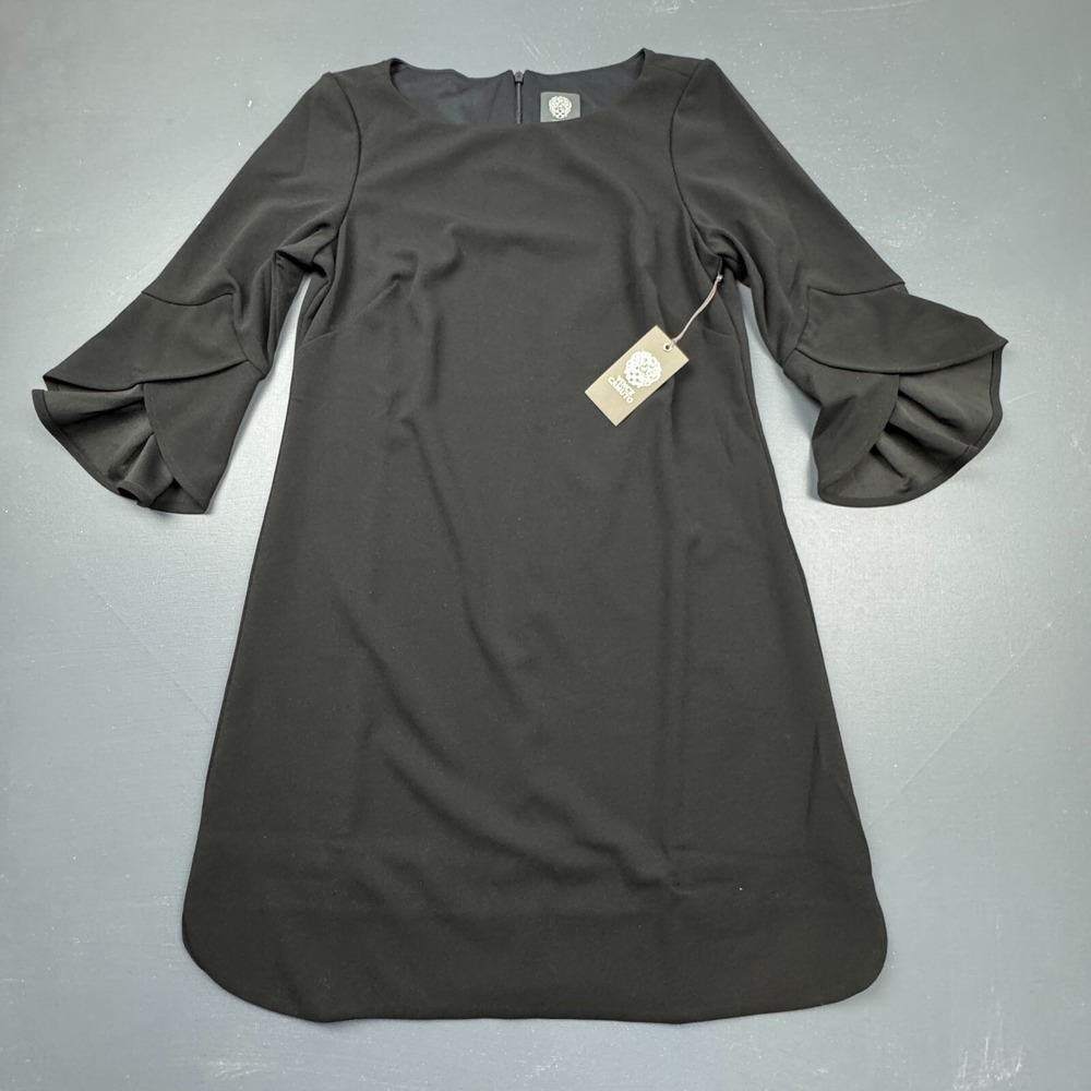 Vince Camuto Women's Size 6 Black Bell Sleeve Cocktail Dress Formal Elegant NWT